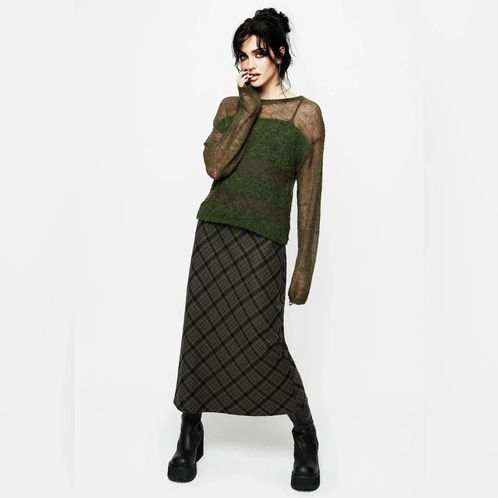 NWT Disturbia Reseda Check Midaxi Cami Dress US 14 / UK 18 - Picture 5 of 5